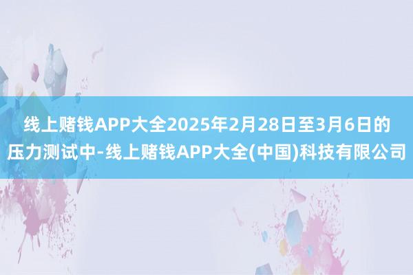 线上赌钱APP大全2025年2月28日至3月6日的压力测试中-线上赌钱APP大全(中国)科技有限公司